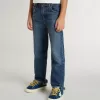 Jeans für Jungen mit offener Kante und Stickerei