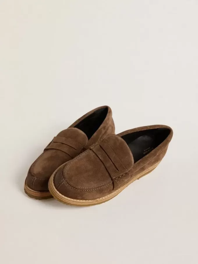 Jerry Loafer für Damen aus taubengrauem Wildleder