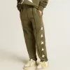 Jogginghose für Jungen in Militärgrün mit weißen Sternen Jogginghose für Jungen in Militärgrün mit weißen Sternen