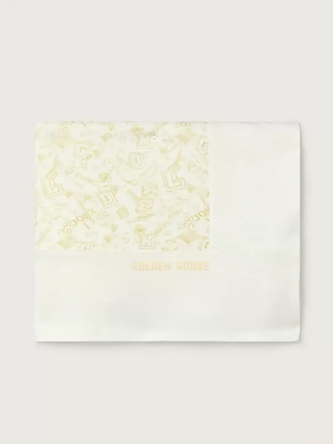 Journey Babydecke aus weißem Baumwollfleece mit pfirsichrosa Maskottchen-Print