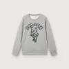 Journey Sweatshirt mit Rundhalsausschnitt für Jungen aus grau melierter Baumwolle mit Maskottchen-Print