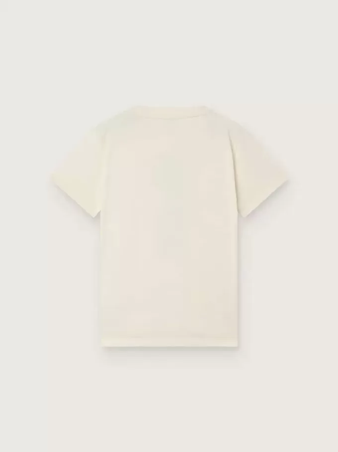 Journey T-Shirt für Jungen aus weißem Baumwolljersey mit digitalem Maskottchen-Print