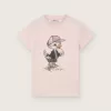 Journey T-Shirt für Mädchen aus rosa Baumwolljersey mit digitalem Maskottchen-Print Journey T-Shirt für Mädchen aus rosa Baumwolljersey mit digitalem Maskottchen-Print