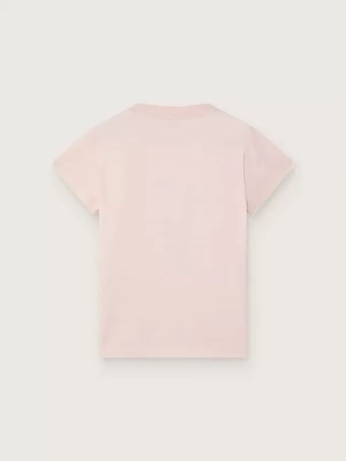 Journey T-Shirt für Mädchen aus rosa Baumwolljersey mit digitalem Maskottchen-Print Journey T-Shirt für Mädchen aus rosa Baumwolljersey mit digitalem Maskottchen-Print