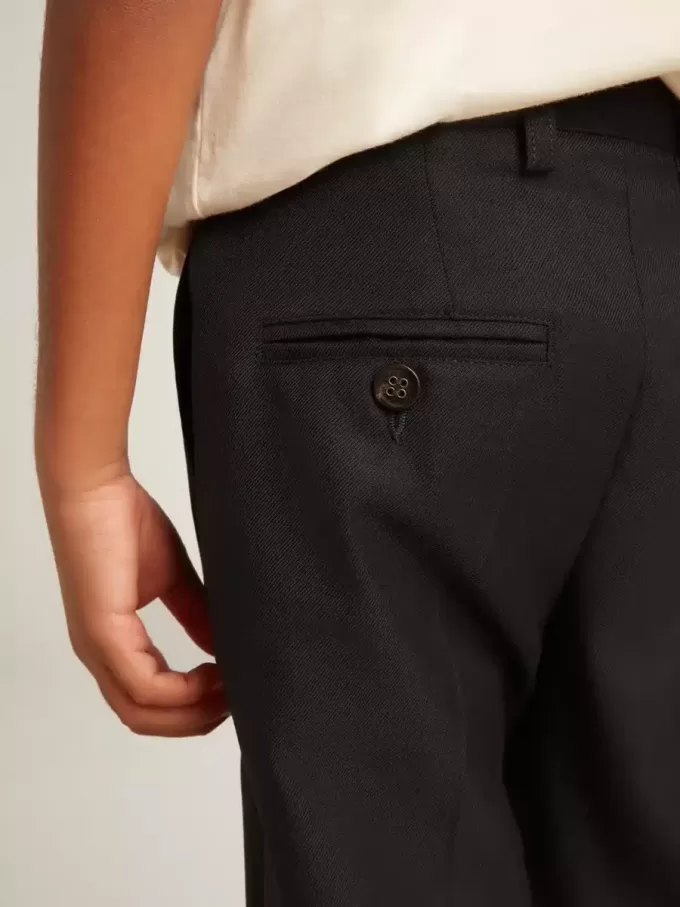 Jungenhose aus dunkelblauer Wolle Jungenhose aus dunkelblauer Wolle
