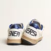 Junior Ball Star mit blauem Metallic-Lederstern und Fersenlasche