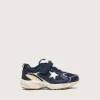 Junior Lightstar aus blauem Leder und Mesh mit grauem Lederstern