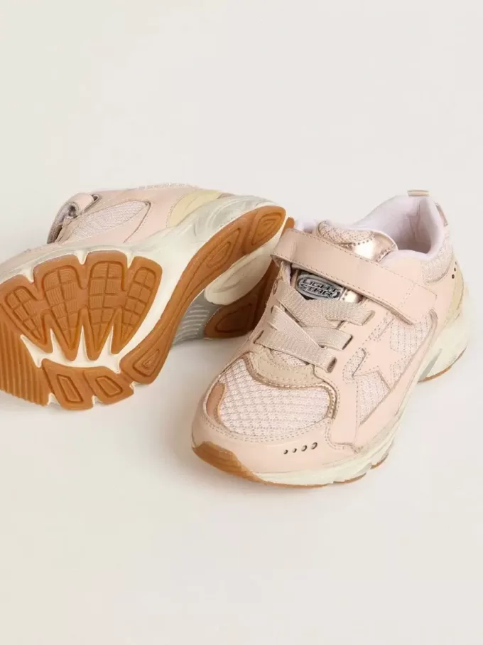 Junior Lightstar aus rosa Leder und Mesh mit rosa Lederstern Junior Lightstar aus rosa Leder und Mesh mit rosa Lederstern
