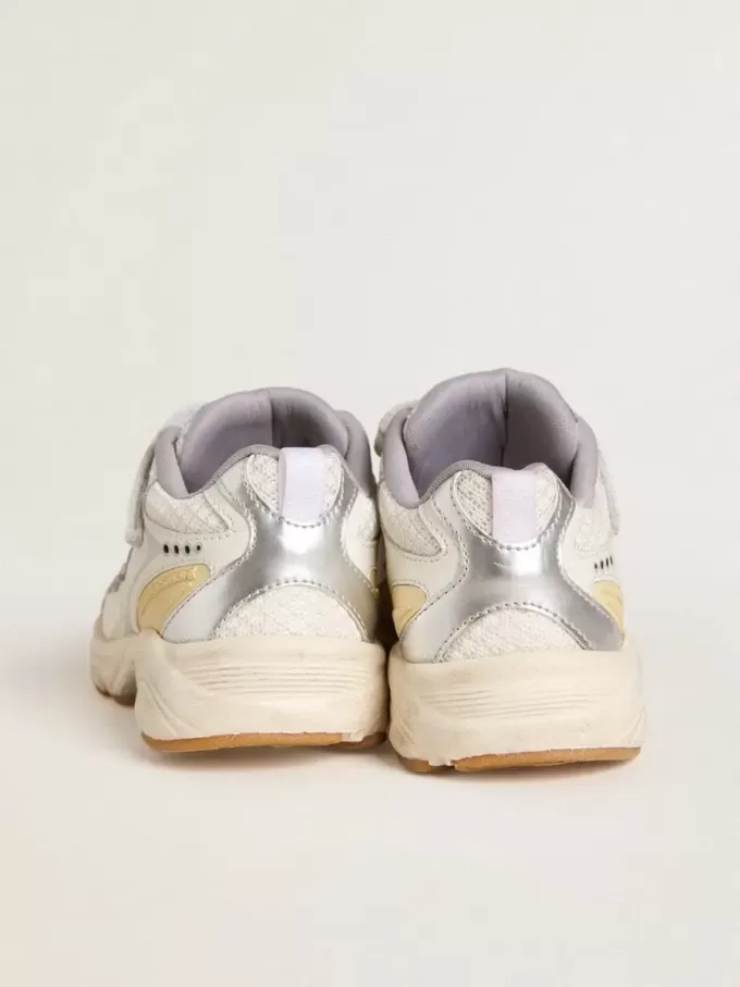 Junior Lightstar aus weißem Leder und Mesh mit weißem Lederstern