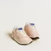Junior Marathon aus rosa Nylon mit aufgedrucktem Stern und Lederlasche an der Ferse
