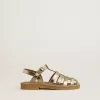 Junior Maxime Sandalen aus goldfarbenem Metallic-Leder