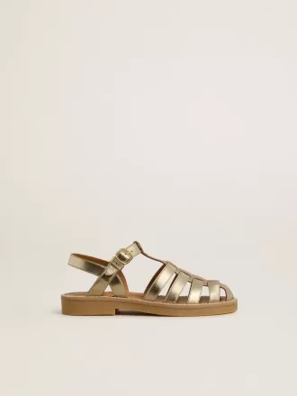 Junior Maxime Sandalen aus goldfarbenem Metallic-Leder
