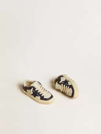 Junior May aus weißem und blauem Leder mit Lederstern und Fersenlasche
