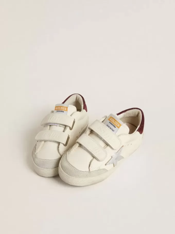 Junior Old School mit silbernem Metallic-Lederstern und violettem Wildleder-Fersenlasche