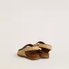 Junior-Sandalen „Noa” aus beigem Raffia und braunem Leder Junior-Sandalen „Noa” aus beigem Raffia und braunem Leder