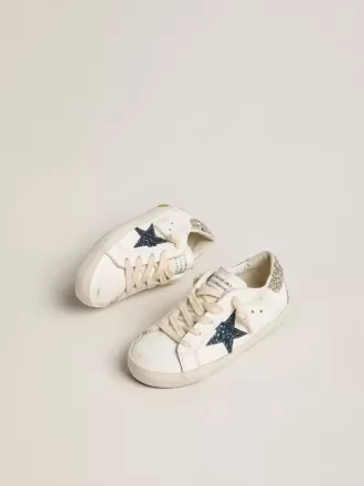 Junior Super-Star aus Leder mit Glitzerstern und Fersenlasche