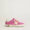 Junior Super-Star aus rosa Wildleder mit hellgelbem Stern und Fersenlasche