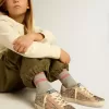 Junior Super-Star in Glitzer mit Wildlederstern und Fersenlasche