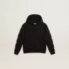Kapuzensweatshirt für Jungen in Schwarz mit kontrastierenden silbernen Sternen Kapuzensweatshirt für Jungen in Schwarz mit kontrastierenden silbernen Sternen