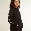 Kapuzensweatshirt für Jungen in Schwarz mit kontrastierenden silbernen Sternen Kapuzensweatshirt für Jungen in Schwarz mit kontrastierenden silbernen Sternen