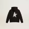 Kapuzensweatshirt für Jungen in Schwarz mit kontrastierenden silbernen Sternen Kapuzensweatshirt für Jungen in Schwarz mit kontrastierenden silbernen Sternen