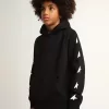 Kapuzensweatshirt für Jungen in Schwarz mit kontrastierenden weißen Sternen