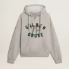 Kapuzensweatshirt in Used-Grau mit gesticktem Vintage-Logo