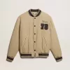 Khakifarbene Bomberjacke aus gesteppter Baumwolle Khakifarbene Bomberjacke aus gesteppter Baumwolle