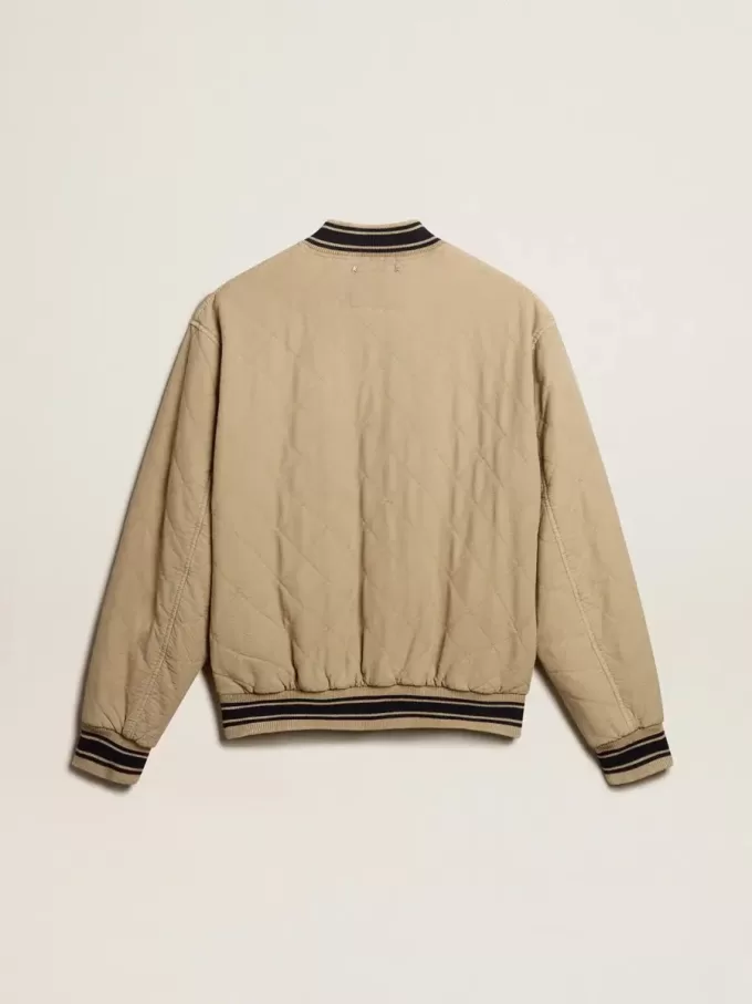 Khakifarbene Bomberjacke aus gesteppter Baumwolle Khakifarbene Bomberjacke aus gesteppter Baumwolle