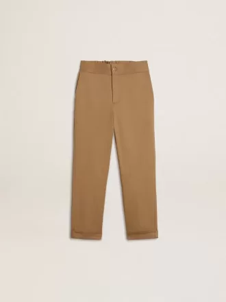 Kinder-Chinos aus tabakfarbener Baumwolle Kinder-Chinos aus tabakfarbener Baumwolle