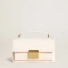 Kleine Venezia-Tasche aus butterfarbenem Leder mit Golddetails