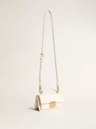 Kleine Venezia-Tasche aus butterfarbenem Leder mit Golddetails