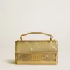 Kleine Venezia-Tasche aus goldfarbenem Metallic-Leder mit goldenen Details