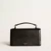 Kleine Venezia-Tasche aus schwarzem Leder mit Golddetails Kleine Venezia-Tasche aus schwarzem Leder mit Golddetails