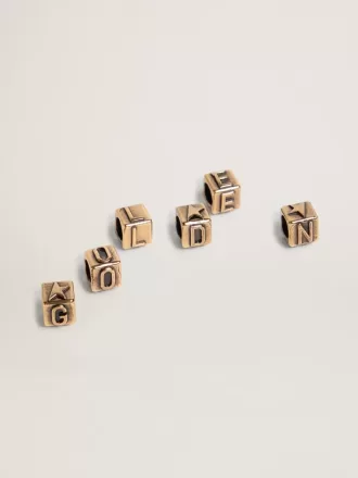 Kubische Anhänger für Damen in Antikgold mit Buchstaben des Alphabets