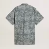 Kurzes Hemdkleid für Damen aus hellblauem Baumwollpopeline mit durchgehendem Marine-Print Kurzes Hemdkleid für Damen aus hellblauem Baumwollpopeline mit durchgehendem Marine-Print