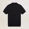 Kurzärmeliges Herren-Poloshirt aus marineblauer Merinowolle Kurzärmeliges Herren-Poloshirt aus marineblauer Merinowolle