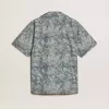 Kurzärmeliges Popeline-Hemd im Pyjama-Stil für Herren mit blau-weißem Marine-Print Kurzärmeliges Popeline-Hemd im Pyjama-Stil für Herren mit blau-weißem Marine-Print