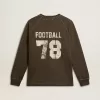 Langärmliges Herren-T-Shirt aus anthrazitgrauer Baumwolle mit Logo auf der Rückseite Langärmliges Herren-T-Shirt aus anthrazitgrauer Baumwolle mit Logo auf der Rückseite