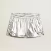 Laufshorts für Damen aus silbernem Stoff Laufshorts für Damen aus silbernem Stoff