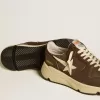 Laufsohle aus Nylon und Leder mit TPU-Stern und Nubuk-Fersenlasche