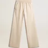Leichte beige Jogginghose für Damen aus Seide und Viskose
