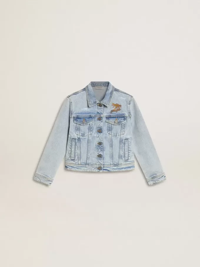 Leichte Jeansjacke mit Stickerei