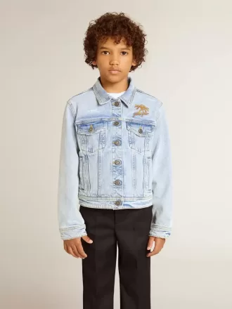 Leichte Jeansjacke mit Stickerei
