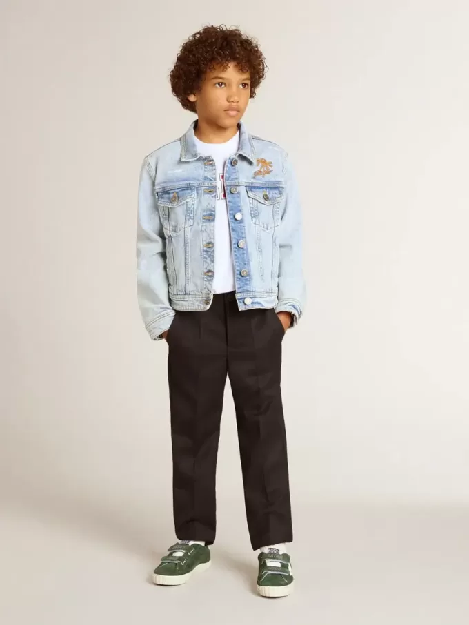 Leichte Jeansjacke mit Stickerei