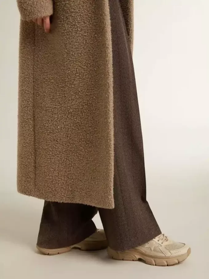 Lightstar für Damen aus taubengrauem Leder und Mesh mit beigem TPU-Stern