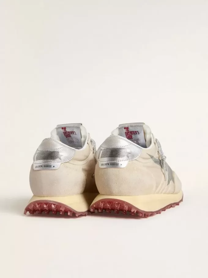 Marathon für Damen mit beigem Nylon-Obermaterial und grauem Stern