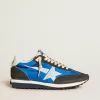 Marathon für Damen mit blauem Nylon-Obermaterial und weißem Stern Marathon für Damen mit blauem Nylon-Obermaterial und weißem Stern