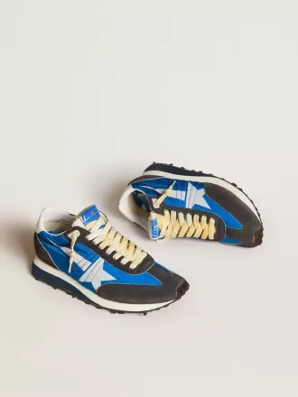 Marathon für Damen mit blauem Nylon-Obermaterial und weißem Stern
