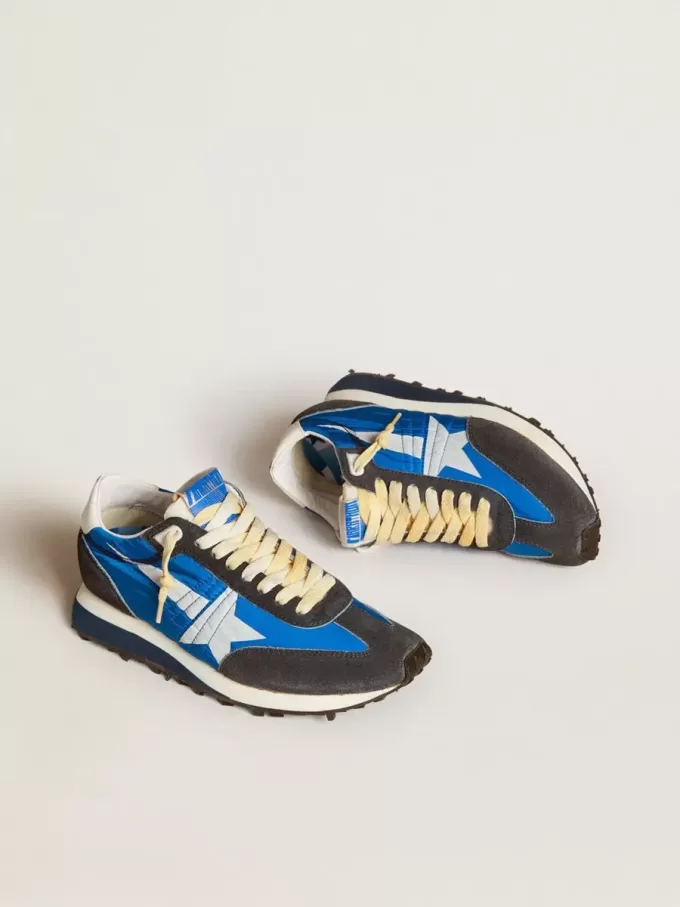 Marathon für Damen mit blauem Nylon-Obermaterial und weißem Stern Marathon für Damen mit blauem Nylon-Obermaterial und weißem Stern